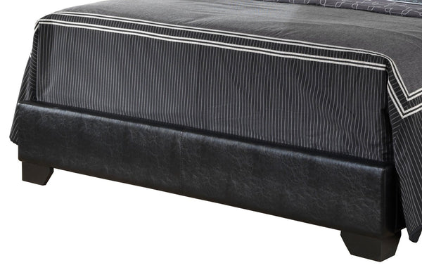 English Elm Sleek Black Full Bed with PU Upholstery, Sturdy Durable Frame, Quick Assembly & Under-Bed Storage B078108074