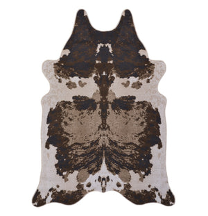 English Elm Hide Durable Brown And Ivory 5 Ft. X 7 Ft. Area Rug – Timeless Low-Pile Design For High-Traffic Spaces B186P316847