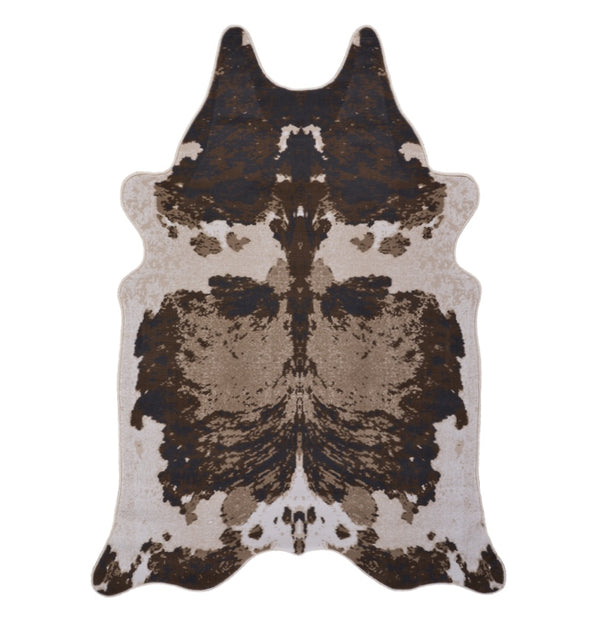 English Elm Hide Durable Brown And Ivory 5 Ft. X 7 Ft. Area Rug – Timeless Low-Pile Design For High-Traffic Spaces B186P316847