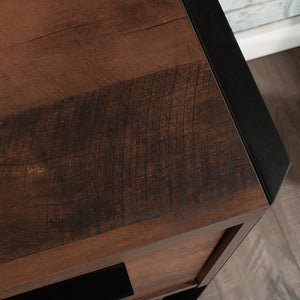 English Elm Credenza, Contemporary Brown Finish With Hidden Storage & File Drawers For Modern Living Spaces B356P367814