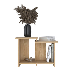 English Elm Weman modern 23.6" coffee table with open lower shelf, compact durable particleboard design for tidy spaces Oak 14.3 L x 56 W x 9 H B070P254773