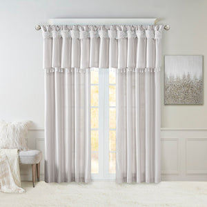 JLA Home Madison Park - Twist Madison Park Emilia Faux Silk Lined Curtain Panel with Twist Tab Top for Luxe Draping and Privacy Silver MP40-6327