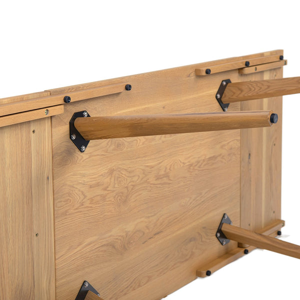 English Elm Jennifer Taylor Home - Capri Solid Red Oak Extendable Dining Table 47–78.5" Seating 4–6, Mid-Century Tapered Legs, Grain Finish Brown B2719P395575