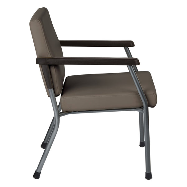 OSP Home Furnishings Bariatric Guest Chair with Reinforced Metal Frame and Pu Arm Pads for Medical Waiting Rooms BC9601-R111