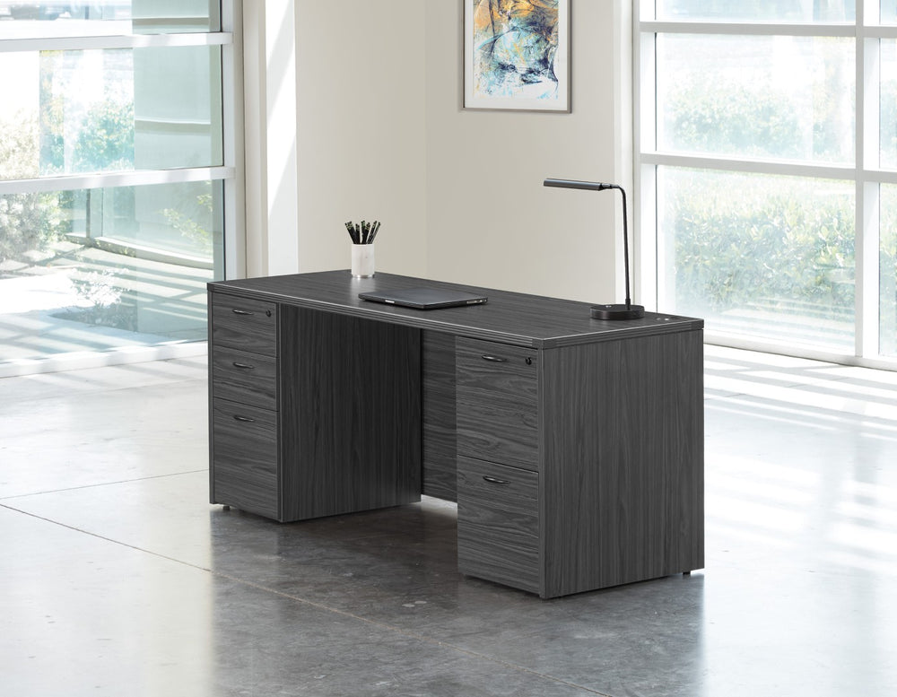OSP Home Furnishings Napa Kneespace Credenza Modern Executive Office Storage with Adjustable Shelves and Clean Lines NAPSGW-TYP5