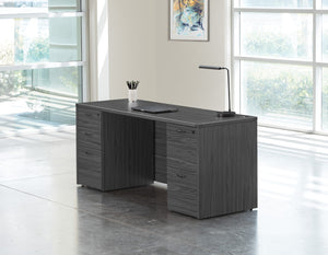 OSP Home Furnishings Napa Kneespace Credenza Modern Executive Office Storage with Adjustable Shelves and Clean Lines NAPSGW-TYP5