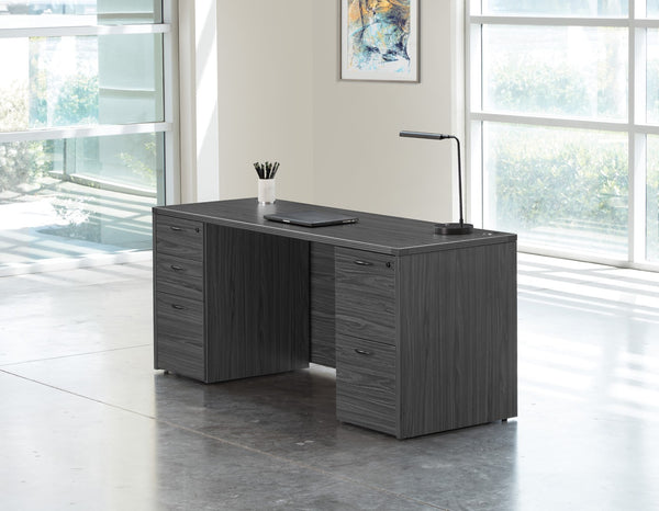 OSP Home Furnishings Napa Kneespace Credenza Modern Executive Office Storage with Adjustable Shelves and Clean Lines NAPSGW-TYP5