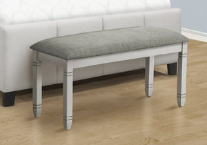 English Elm Bench, 41" Rectangular Upholstered Seat with Solid Wood Legs, Transitional Entryway & Dining Accent Grey 43 L x 17 W x 7 H B2710P287005