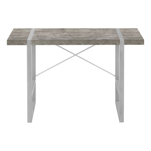 English Elm Computer Desk - Contemporary Grey Concrete & Metal Design For Stylish Home Office Workspace Solutions B2710P219884