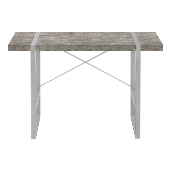 English Elm Computer Desk - Contemporary Grey Concrete & Metal Design For Stylish Home Office Workspace Solutions B2710P219884