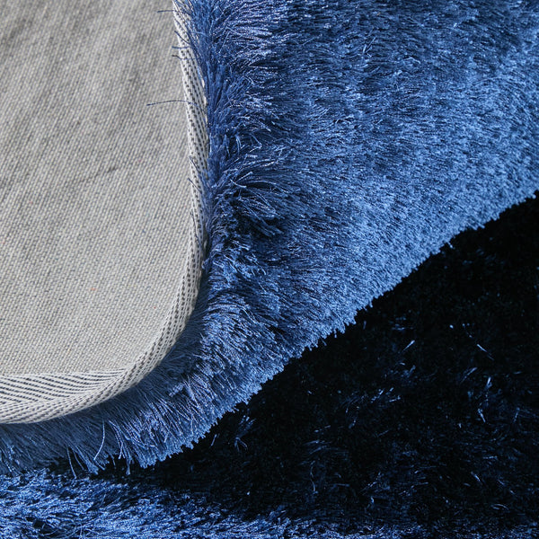 Feizy Rugs 4944550f Indochine Plush Hand-tufted Polyester Shag Rug - Luxurious High Pile For Contemporary Spaces Blue,Black Polyester 4944550fdbl000a25