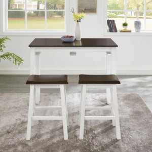 English Elm Bar Table and Stool Set Industrial Mdf Counter Height Dining for Game Room or Nook W487P331242