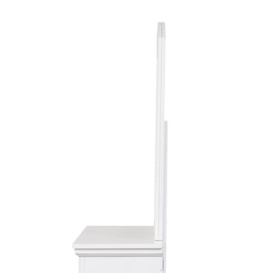 English Elm Meade Carved Wood Veneer Mirror with Low-Distortion Glass, 42"H x 36"W Decorative Statement Piece White 40.3 L x 46.6 W x 4.3 H B078P301540