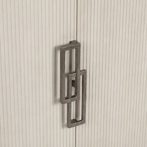 Crestview Collection Transitional Cabinet With Antique Nickel Pulls - Stylish Living Room Storage Solution, No Assembly Required Tan Solid Wood Cvfdr1218