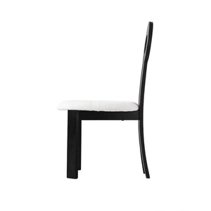 English Elm Vintage Rubber Solid Wood Dining Chair Set of 2 — Plush Berber Fleece Upholstery, Water & Stain Resistant, 280 lb Capacity Black,White W1535P281504