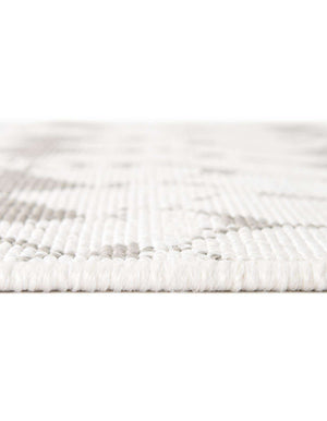 Unique Loom Outdoor Trellis Cardak Machine Made Geometric Rug Ivory and Gray, Gray 7' 10" x 10' 0"