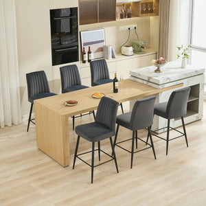 English Elm Adjustable Velvet Bar Chairs Set Of 2 - Modern Dark Grey Upholstered Seating For Kitchen & Dining W3615P340658