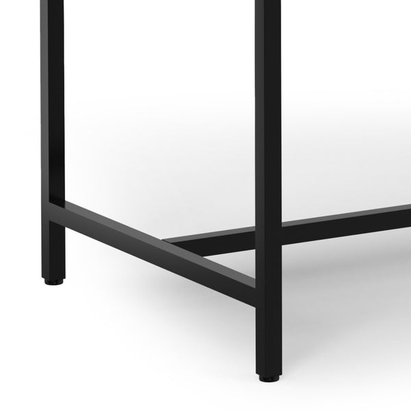 English Elm Campbell Burnt Wax Dining Table - Solid Mango Wood, Industrial Black Iron Base, 72"x36" Seating 6, Durable Finish B136P203493