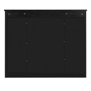 English Elm Bathroom Wall Cabinet with Mirror and 5 Shelves — Wall-Mounted Medicine Cabinet, Modern Storage Solution Black N710P252503B