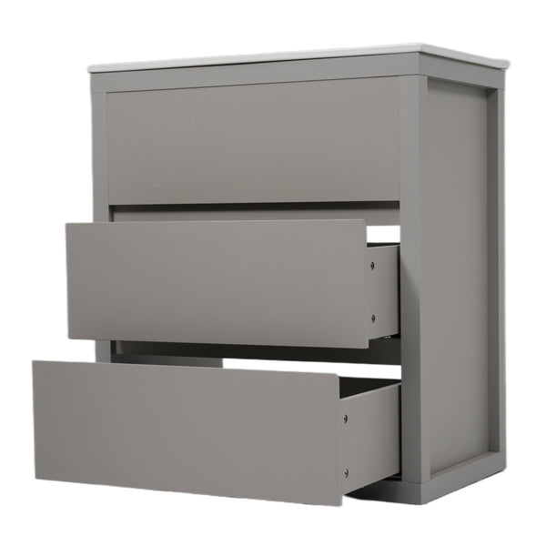 English Elm Christopher Knight Home® - 30" Bathroom Vanity with Ceramic Sink, 2 Soft-Close Full-Extension Drawers, Handle-Free 45° Design, Durable MDF Gray N817P280549G