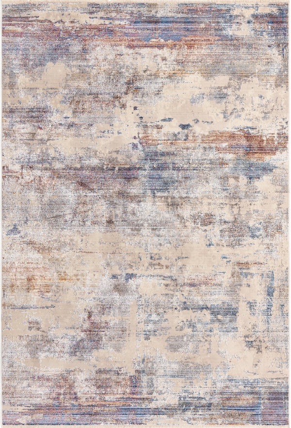 Unique Loom Deepa Cloud Machine Made Abstract Rug Multi, Beige/Blue/Gray/Ivory/Purple/Light Brown 5' 3" x 7' 10"