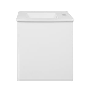 English Elm 30" Vintage Bathroom Vanity with Ceramic Sink — Wall-Mount MDF & Solid Wood Cabinet, Storage, Sleek Finish White N710P214100K
