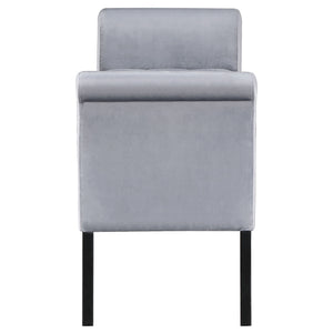 English Elm Pasley Velvet Button Tufted Rolled Arm Lift Top Storage Bench for Bedroom Entryway Silver B062P441162