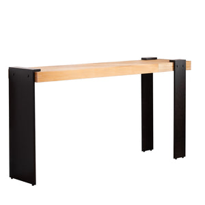 English Elm Rustic Industrial Console Table Weathered Steel Legs Engineered Wood Entryway Accent W2729P414724
