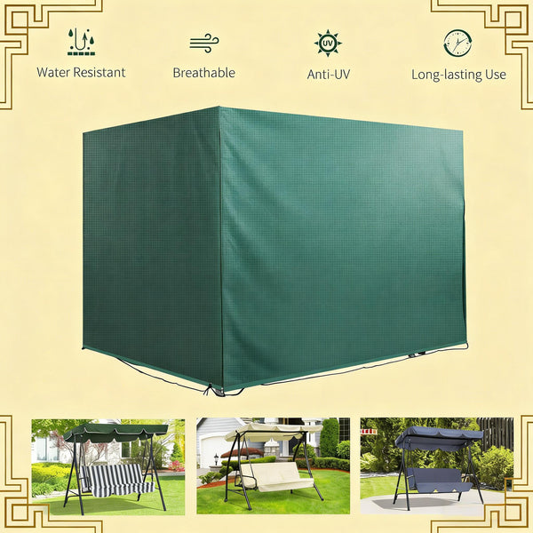 English Elm Outdoor Patio Swing Cover Heavy Duty Polyethylene Uv Resistant Three Seater Protection T3971P443163