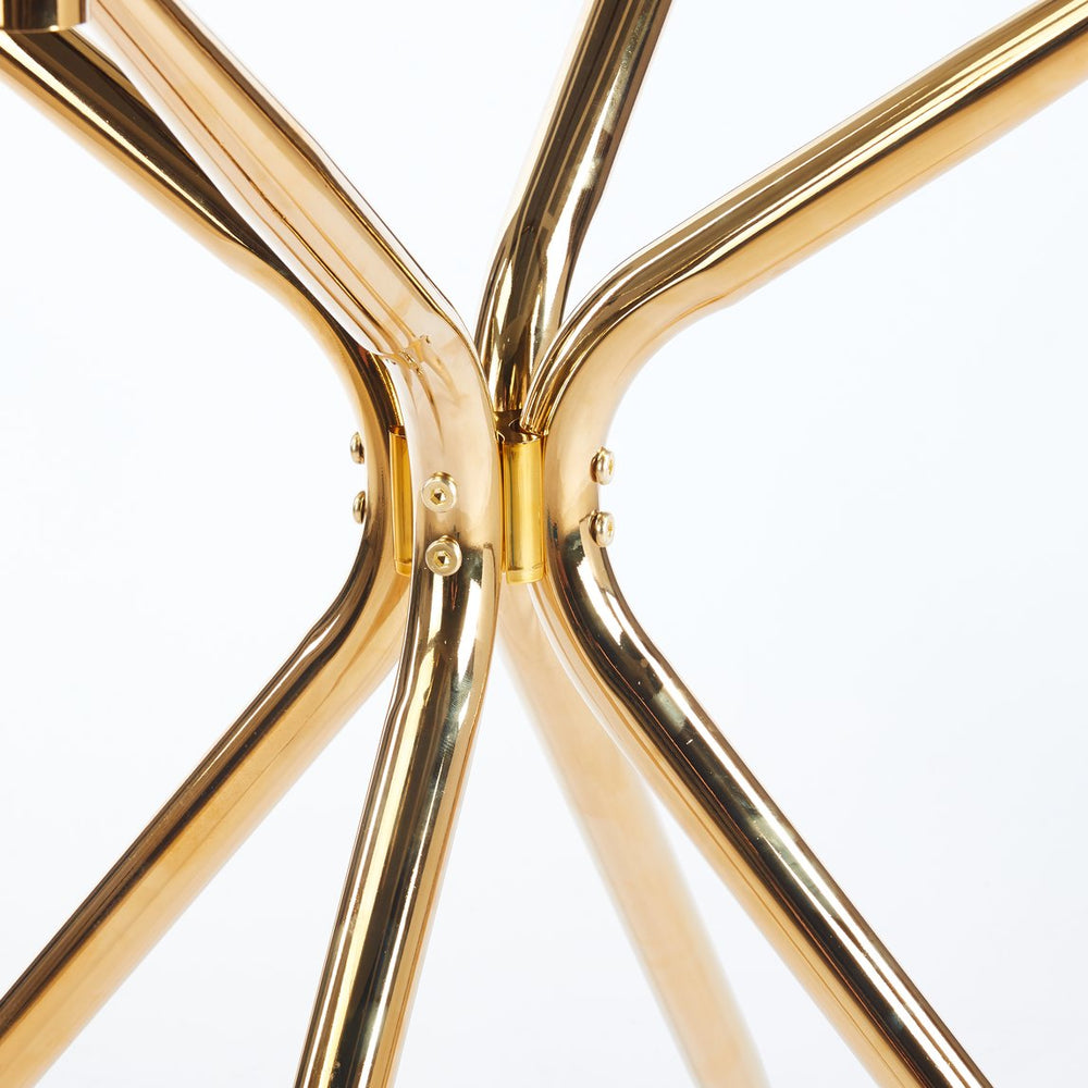 English Elm 1+4,5Pieces Mid-Century Dining Set With Glass Top & Metal Legs - Elegant Table For 4-6 People, Versatile Use W234S00129