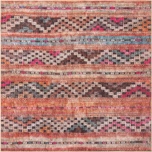 Unique Loom Timeless Andrew Machine Made Geometric Rug Multi, Blue/Gold/Green/Ivory/Rust Red/Pink/Beige/Black/Brown 7' 6" x 7' 7"