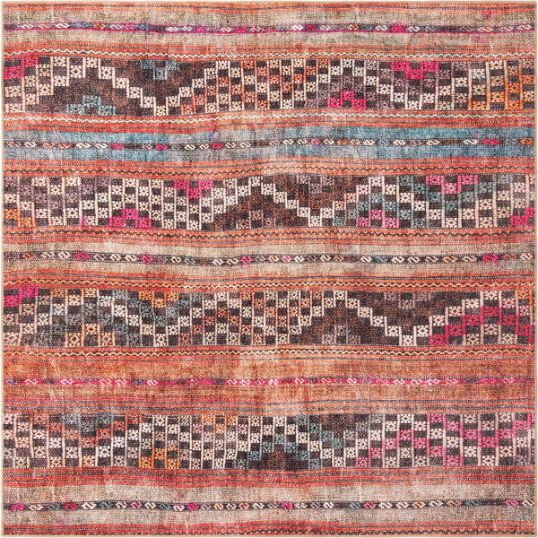 Unique Loom Timeless Andrew Machine Made Geometric Rug Multi, Blue/Gold/Green/Ivory/Rust Red/Pink/Beige/Black/Brown 7' 6" x 7' 7"