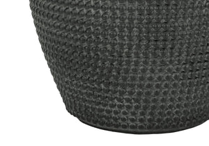 English Elm Lighting, Textured Resin Globe Table Lamp with Ivory Drum Shade, 19" Height, 3-Way Dimmer Elegance Black 15 L x 15 W x 16 H B2710P220113