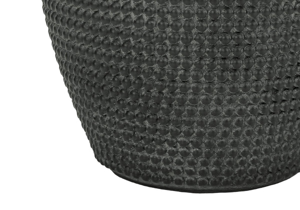 English Elm Lighting, Textured Resin Globe Table Lamp with Ivory Drum Shade, 19" Height, 3-Way Dimmer Elegance Black 15 L x 15 W x 16 H B2710P220113