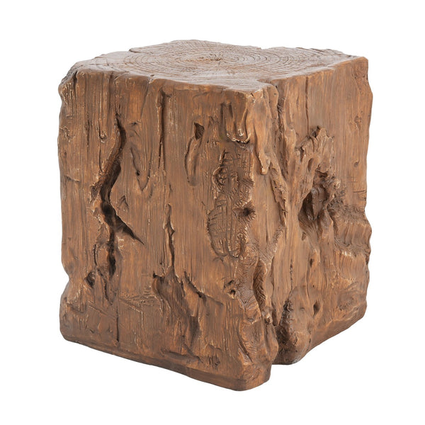 English Elm Christopher Knight Home® - Amira Magnesium Oxide Stump Side Table Brown — All-Weather, Eco-Friendly Rustic Plant Stand Durable N775P300868B