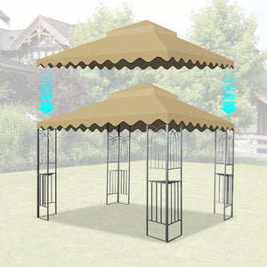 English Elm 10X10 Ft Outdoor Patio Gazebo Canopy Replacement – Stylish Double Tiered Roof Cover With Uv Protection W419P198354