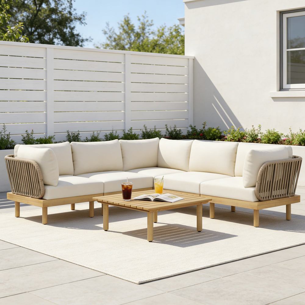 English Elm 6-piece Acacia Modular Outdoor Sectional with Rope Woven Backrests and Resort Patio Style N768P395021L_3_N768P395020L_2_N768P395019L