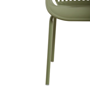 English Elm Eldred Outdoor Stackable Dining Chairs Set of 2 Uv Resistant Patio Seating Sage Green N776P390454G