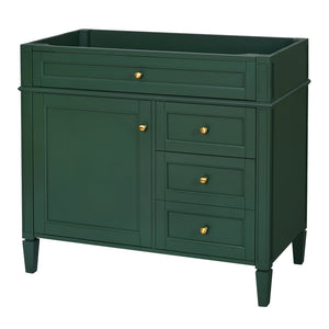 English Elm 36'' Modern Bathroom Vanity Cabinet with Tip-Out Drawer, Adjustable Shelf, Smooth Metal Slides, Solid Wood Frame Green N710P186084F