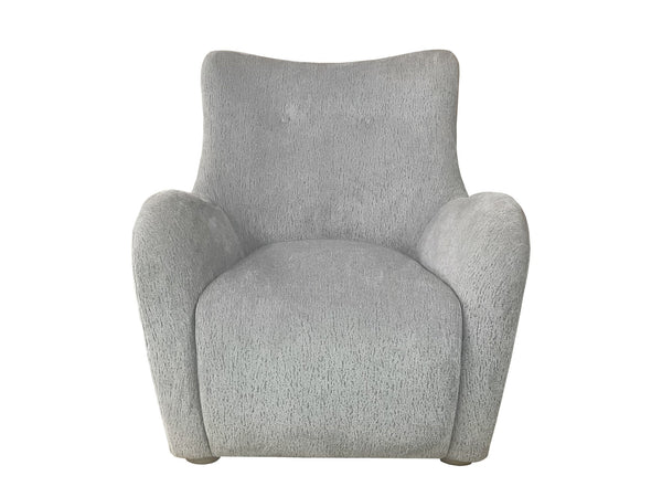 English Elm Swivel Gray Upholstered Accent Chair in Zinc Fabric, Transitional Polyester Seat, Compact Comfort B2699P298407