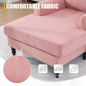 English Elm Modern Chenille Recliner Chaise Lounge Sofa Chair with High-Resilience Foam, Wide Seat, 550lb Capacity Pink W395P371343