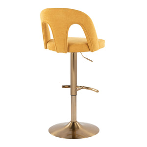 English Elm Adjustable Swivel Barstools Set of 2 White Fabric Padded Seats Chrome Base Yellow B202S01951