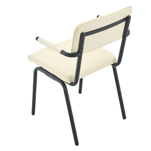 English Elm Dining Chairs Set of 2 Velvet Upholstered with Hangable Arms and Metal Legs W3493P449277