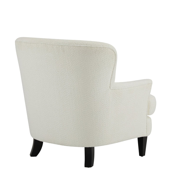 English Elm Christopher Knight Home® - Gerald Boucle Upholstered Club Chair with Tapered Birch Legs, Tonal Piping and Cozy Texture Black,Off White 33 L x 32.75 W x 30 H N776P243523W