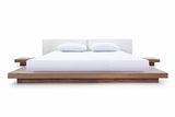 Modrest Opal Modern Walnut & White Platform Bed