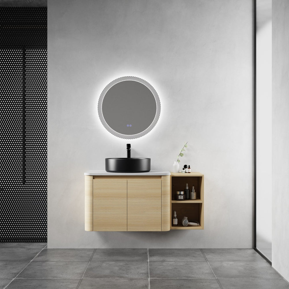 English Elm 42'' Wall-Mounted Bathroom Vanity With Ceramic Sink, Soft-Close Doors & Spacious Storage Solution W999S00474