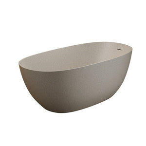 English Elm 57'' Freestanding Stone Resin Soaking Tub Ergonomic Spa Bath with Drain Included W2753P416661