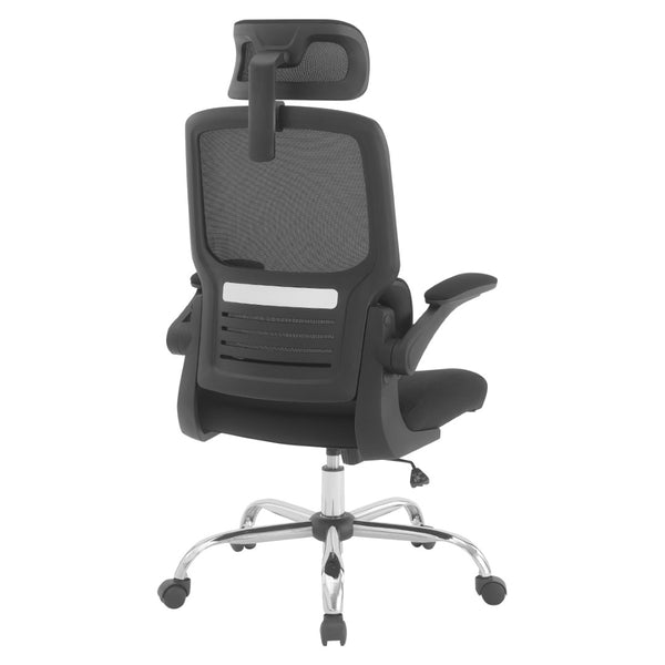 OSP Home Furnishings Mesh Back Executive Office Chair with Lumbar Support Headrest and Ergonomic Foam Seat EM60020CHR-3