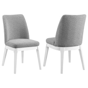 English Elm Rupert Light Grey Upholstered Dining Side Chair Set of 2 — Tall Curved Backs, Plush Seats, Durable Fabric Comfort B062P299821