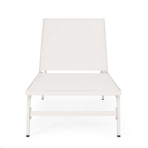 English Elm Christopher Knight Home® - FINN Chaise Lounge Set for Outdoor Patio – Aluminum Frame, Breathable Nylon Mesh, Handcrafted Comfort White 71041.00WHI